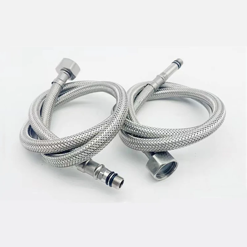 Badezimmer-Schlauch Edelstahl Flexible Sanitärrohre Küche 2-teiliges Set Kalt-Warm-Wasserhahn Zulaufschlauch G 1/2, G 3/8, G 9/16 – Detail 6