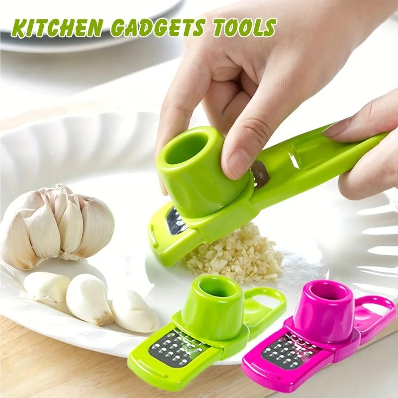 1pc, Multifunctional Manual Garlic Grinder And Masher, Plastic Garlic Press Tool For Kitchen Use, Kitchen Supplies