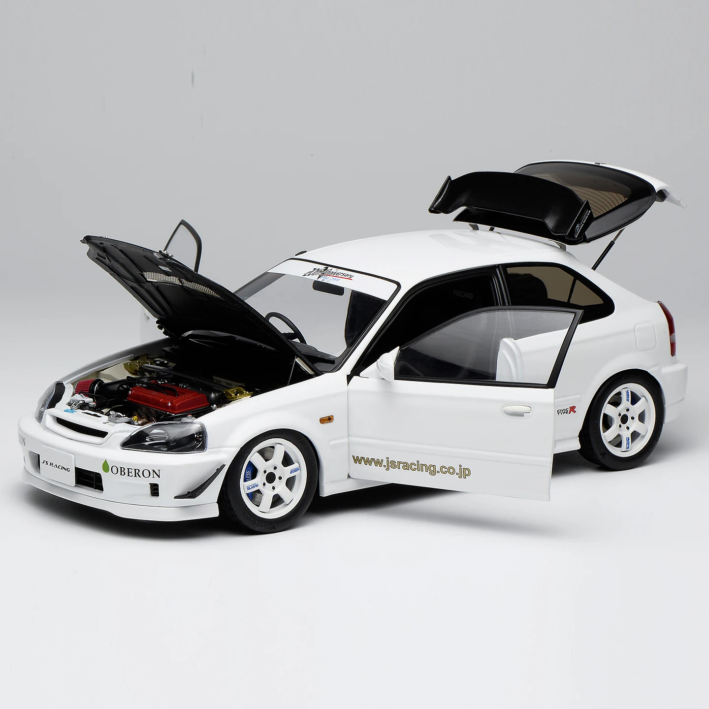 Motorhelix Mh 1:18 Cars Models Honda Civic Type R Ek9 J's Racing Alloy Miniature Cars Limited Collection Cars Metal Adult Toy