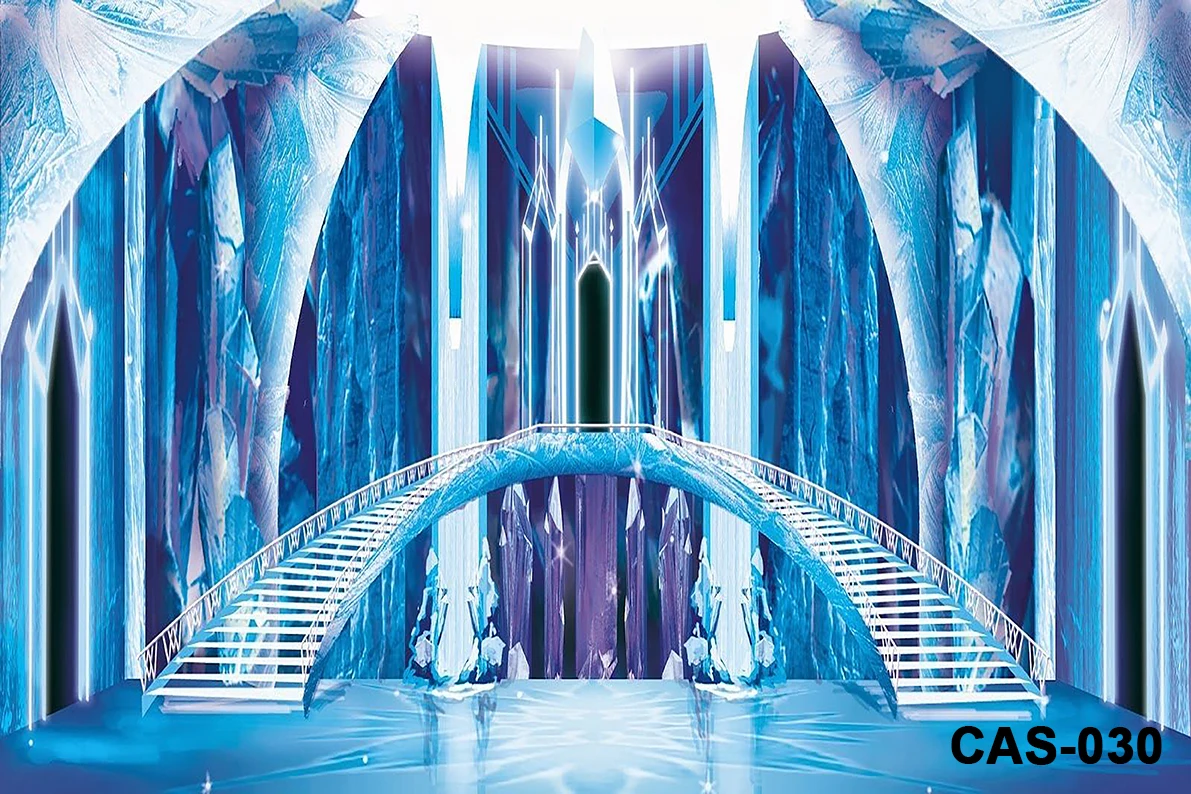 Фон для фотографирования новорожденных с изображением дворца и замка