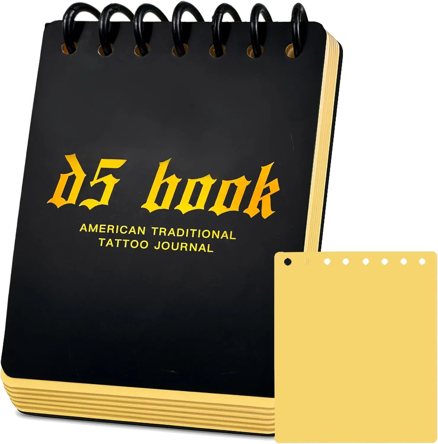 D5 Tattoo Practice Flipbook - 7 Sheets of 3MM Silicone Skin, Create Your Own Tattoo Training Journal, Portable & Reusable for DI