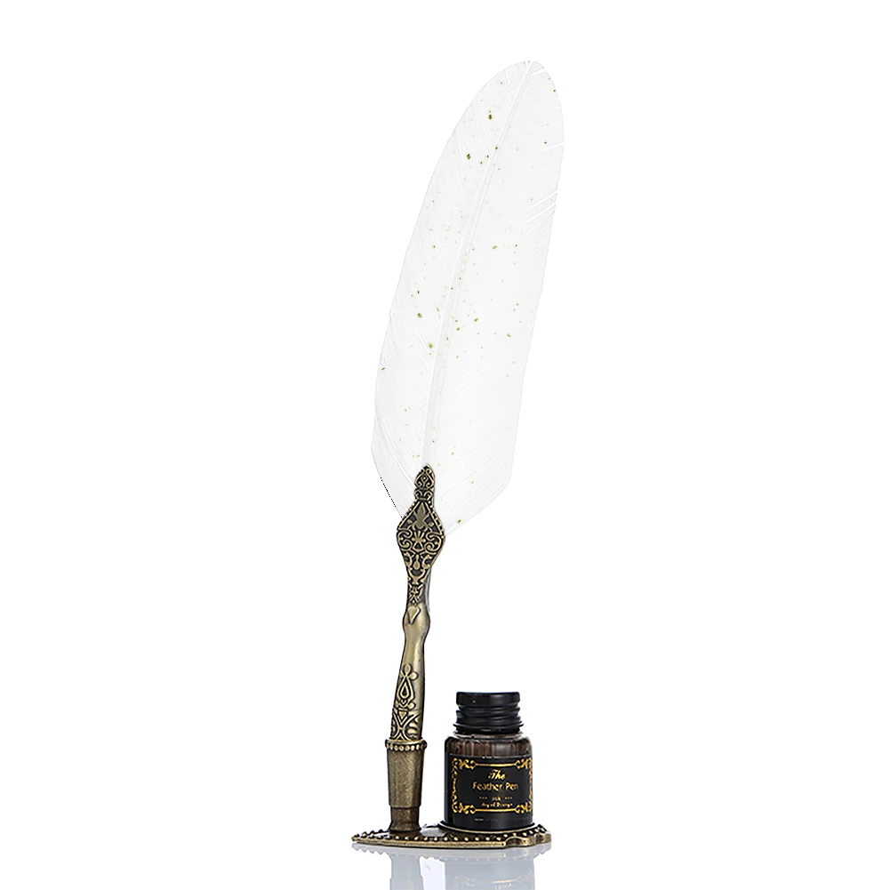 

1 Set Practical Classic Texture Practical Calligraphy Feather Dip Pen Quill Fountain Writing Portable Durable Wedding Gifts