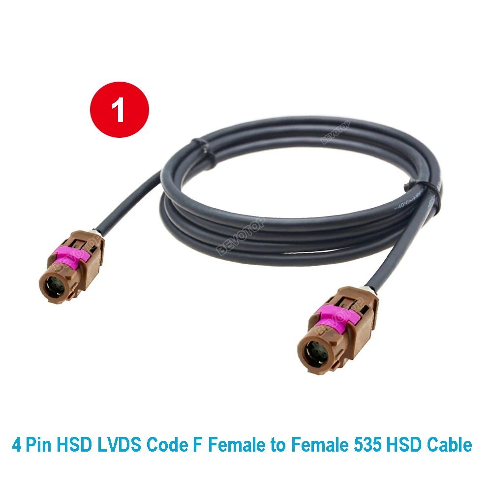 1Pcs Brown HSD 4 Pin Code F Female Jack Wire Video Line for Car GPS Navigation Audio High-Speed Wiring Harness Dacar 535 LVDS