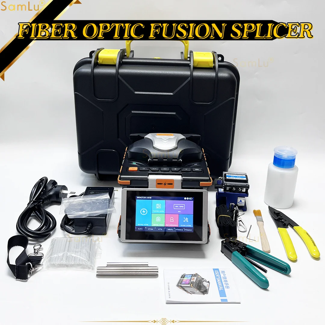 S5 Optical Fiber Fusion Splicer  6 Motors With Build In VFL OPM 18S Rapidly Heating SPI Touch Screen S5 Hot Weldig Hine FTTH