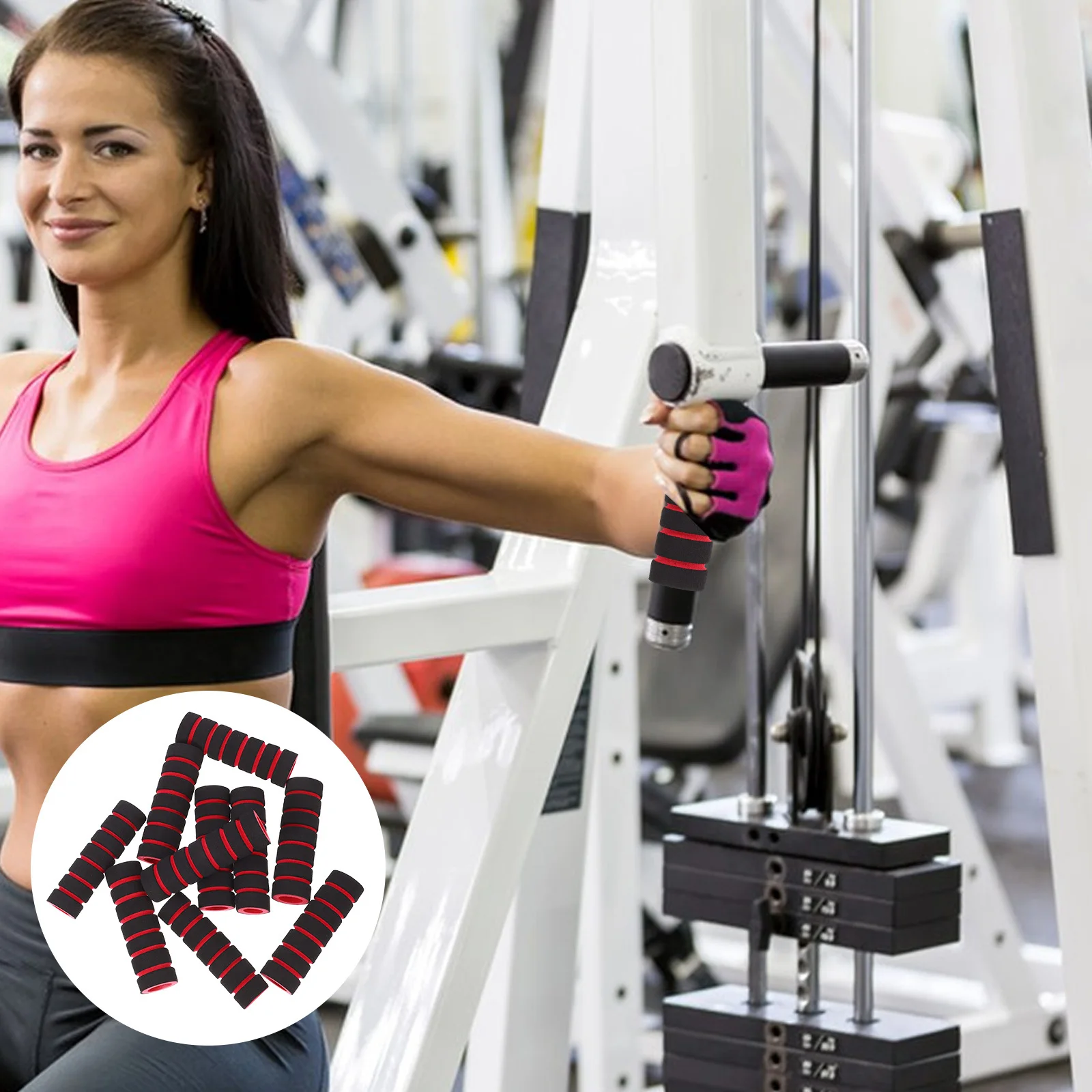 

10Pcs Sponge Tube Gym Exercise Equipment Leg Foot Pads Durable Easy Clean Multifunctional Ab Training Accessory