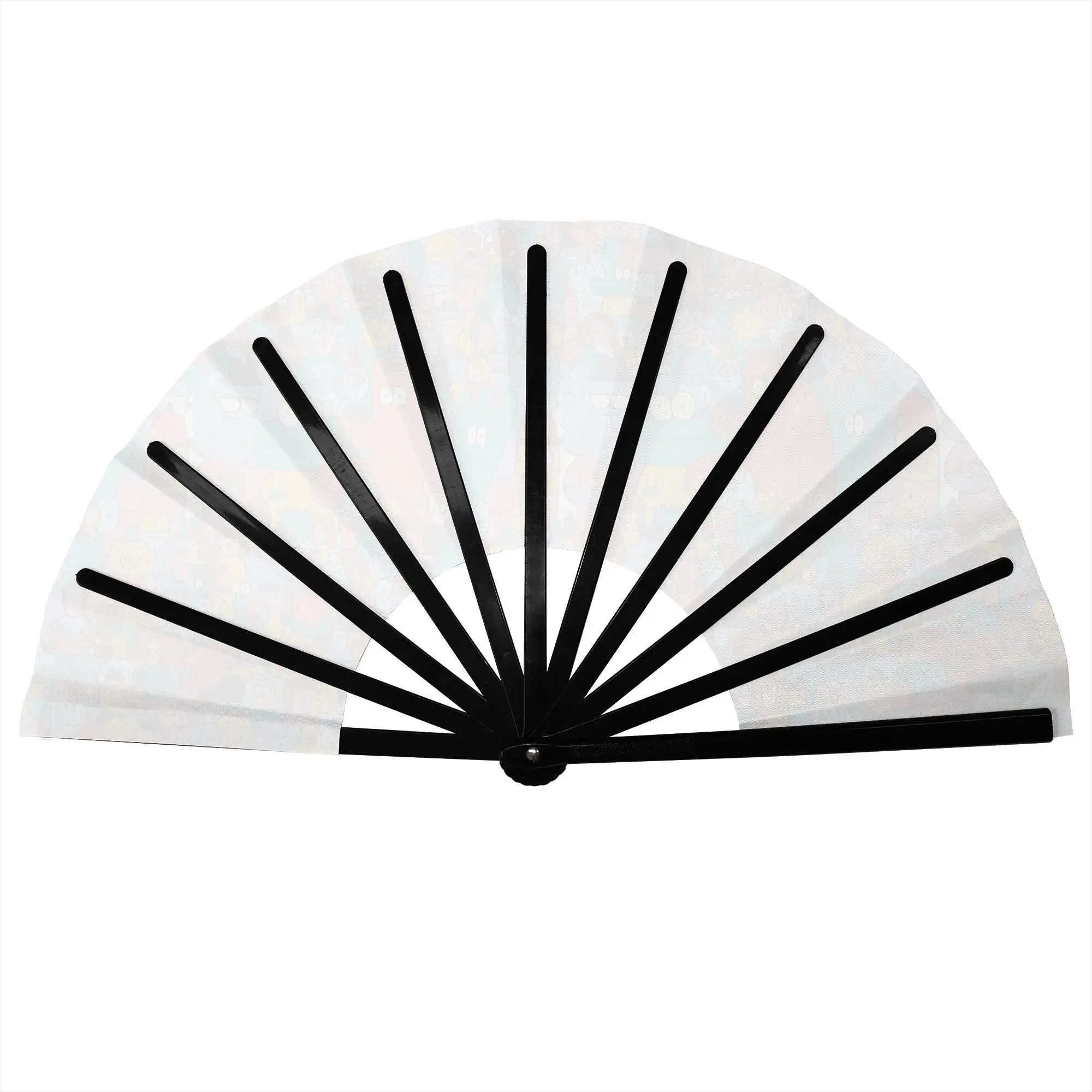 Colorful Doodle Portable Pocket Fan Outdoor Animation Folding Fan Chinese Dance Cooling Handheld Fans