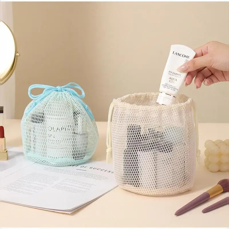 Große Kapazität Mesh-Kosmetiktasche Atmungsaktives Netz Transparenter Reise-Make-up-Organizer Glatter Reißverschluss Mehrzweck – Detail 19