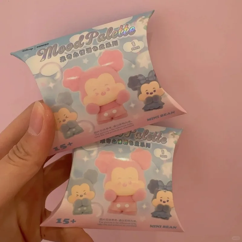 Echte Disney Mickey Minnie Moon Palette Series Mini Blind Box Mystery Cute Anime Massaal Figuur Collectie Ornamenten Speelgoed Cadeau