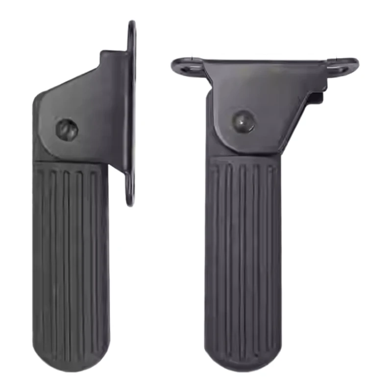 M68B Rear Mounted Passenger Foot Peg Pair with Lift-Up Hinge and Ribbed Grip Area for Electric Bike Daily Travel Use