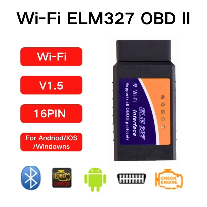 

Мини-сканер кодов неисправностей WiFi Mini ELM327 OBD2 V1.5, обновленный диагностический инструмент для автомобилей, совместимый с Android/iOS/ПК, интерфейс OBD2 16PIN
