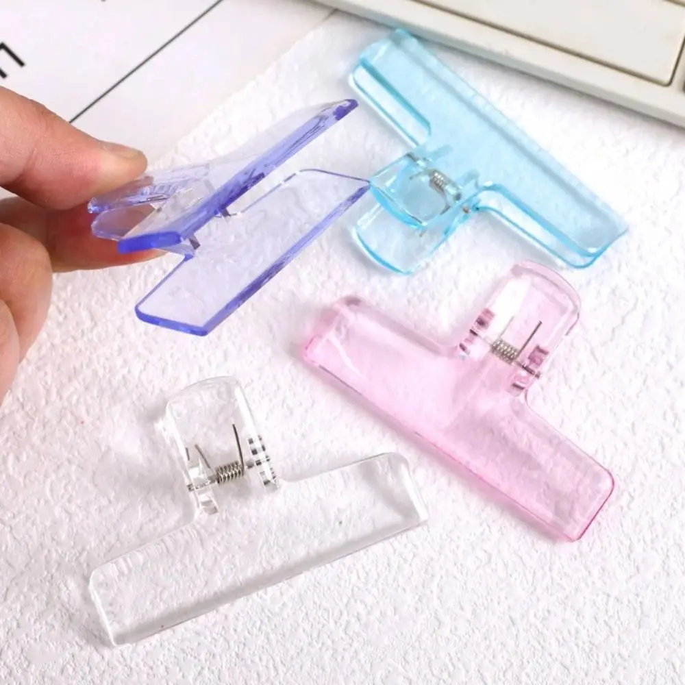 Nuovo clip per raccoglitore colorato Clip per agenda di cancelleria in acrilico Supporto per morsetti per file per materiale scolastico trasparente