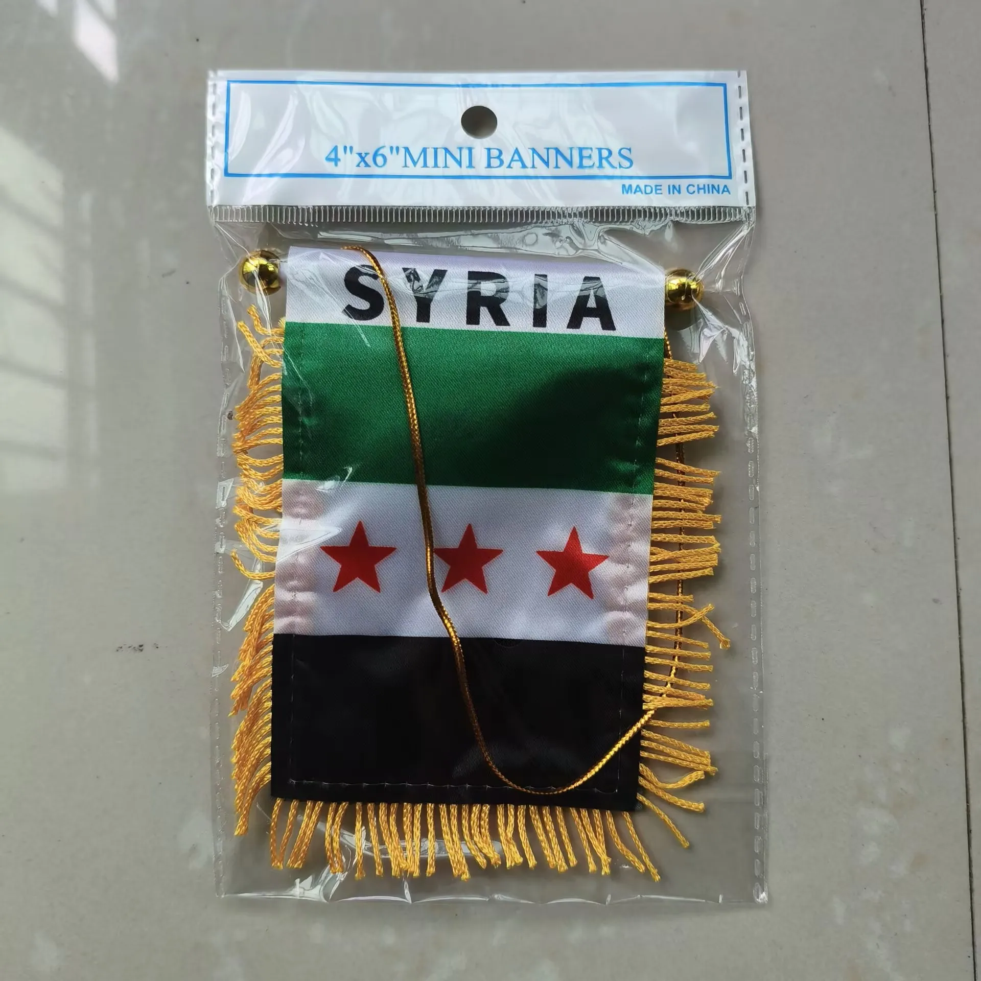 Aerxemrbrae 8*12cm Syria Hanging Flag Double Sided Tassel With Sucking Disc Car Decoration Syria Mini