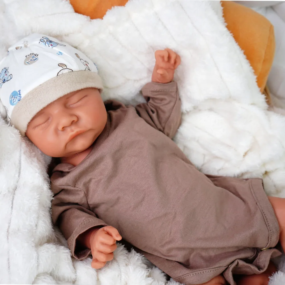 Randomly included clothing--Adorable Full Silicone Reborn Doll Realistic Newborn Exquisite Texture Details Companion Doll for Lonely Elderly