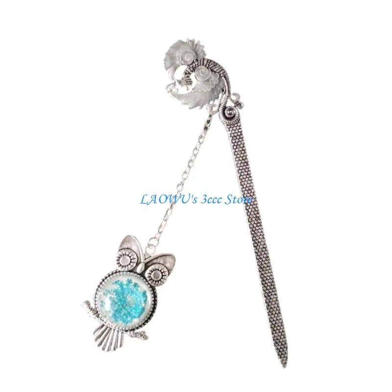 

Y8AD Vintage Metal Bookmarks with Dragon Pendant Glowing Bookmarks Book Marker Page Divider for Teacher Book Lover Student