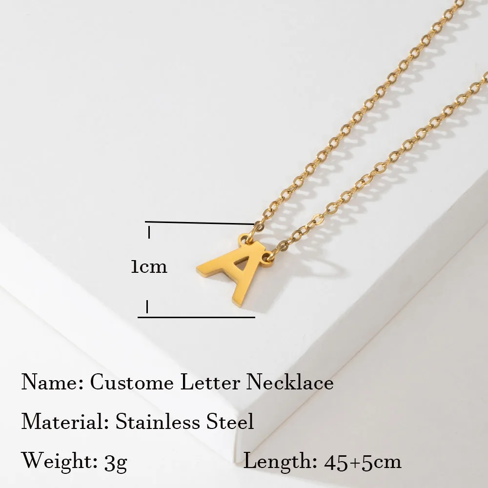 Custom Letter Necklace Personalized Name neckalce Gold Stainless Steel Word Choker