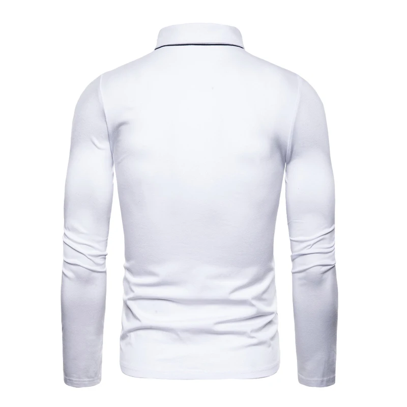 HDDHDHH-T-shirt à revers imprimé pour homme, polo classique noir et blanc, haut décontracté à manches longues, printemps et automne, marque, nouveau