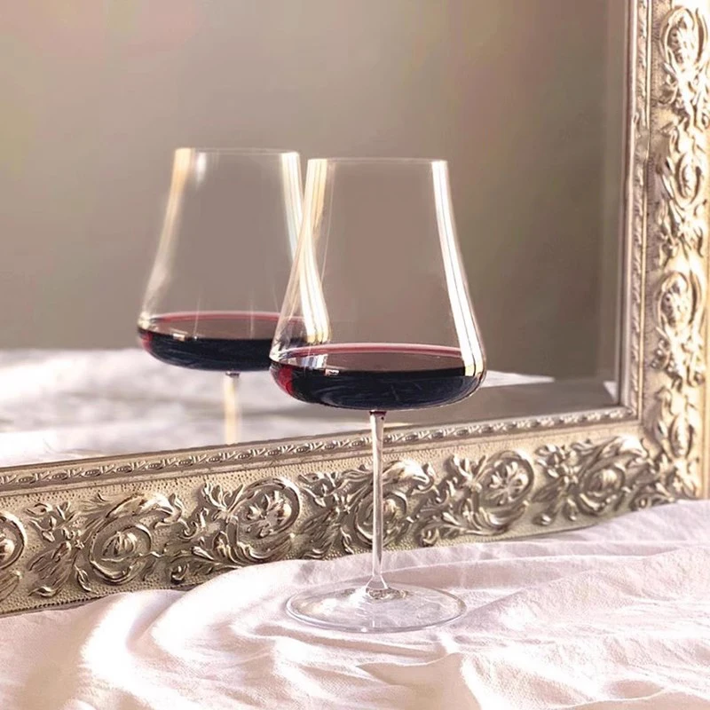 JINYOUJIA Nude Style Handmade Crystal Wine Glass Extremely Thin Masterly Craft Perfect Flawless Red Dot Award Volcano Goblet