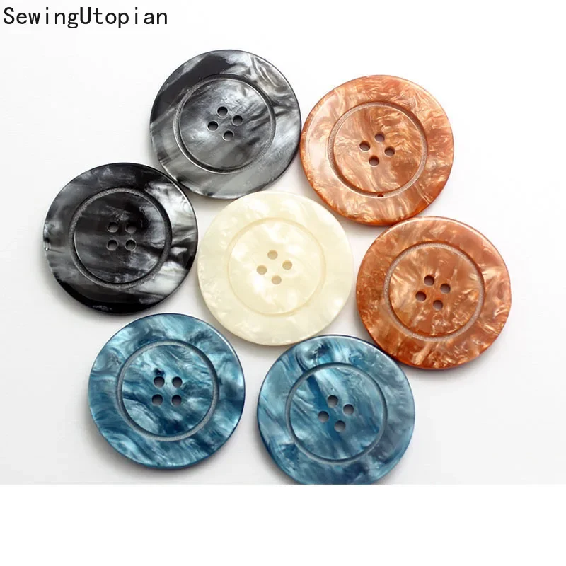 10PCS 15-30MM Resin 4 Holes Button Sewing Accessories Size Complete for Clothing Decorative Buttons Handmade DIY Sewing Buttons