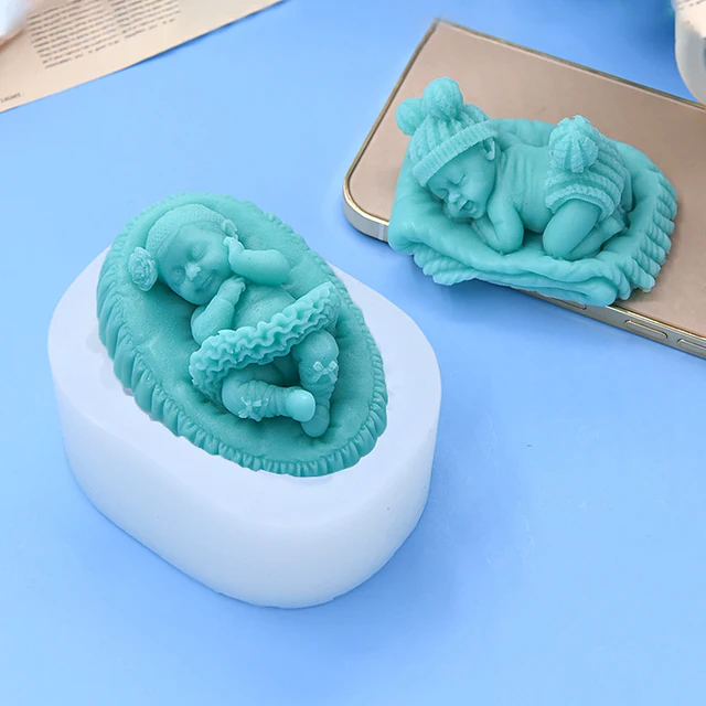3D śpiące dziecko silikonowe formy chłopiec dziewczyna dziecko ręcznie robiona aromaterapia świeca gipsowa mydło formy do pieczenia czekolady narzędzia do ciasta