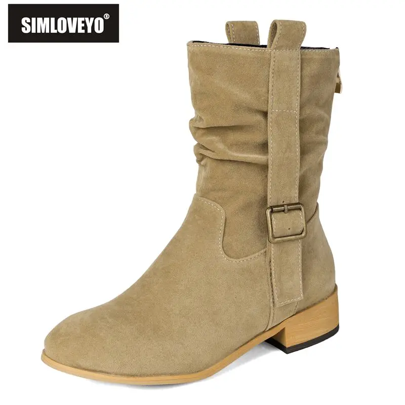 simloveyo-nouveau-kaki-femmes-mi-mollet-bottes-troupeau-daim-dos-fermeture-eclair-boucle-de-ceinture-35-cm-semelle-epaisse-grande-taille-46-47-48-doux-automne
