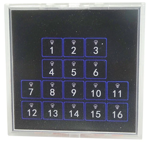 

16 Buttons Self Reset Wall Switch Panel 86 Module Dry Contactor Keyboard with Led Brushed for Kc868 Smart Home Control System