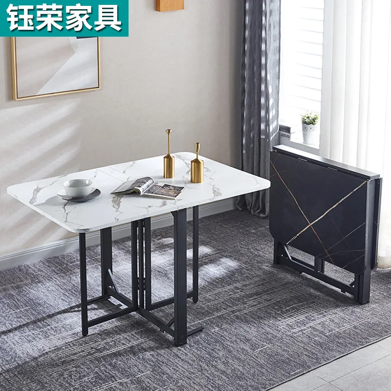 Small household foldable dining table stool simple fixed rectangular table portable banquet folding table wholesale