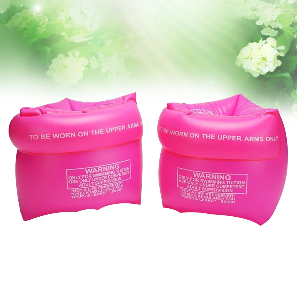 

2Pcs Arm Float Swim Floaties Inflatable Armbands Double Swimming Safety Training Kids Toddlers Adults Pink Swimming Rings