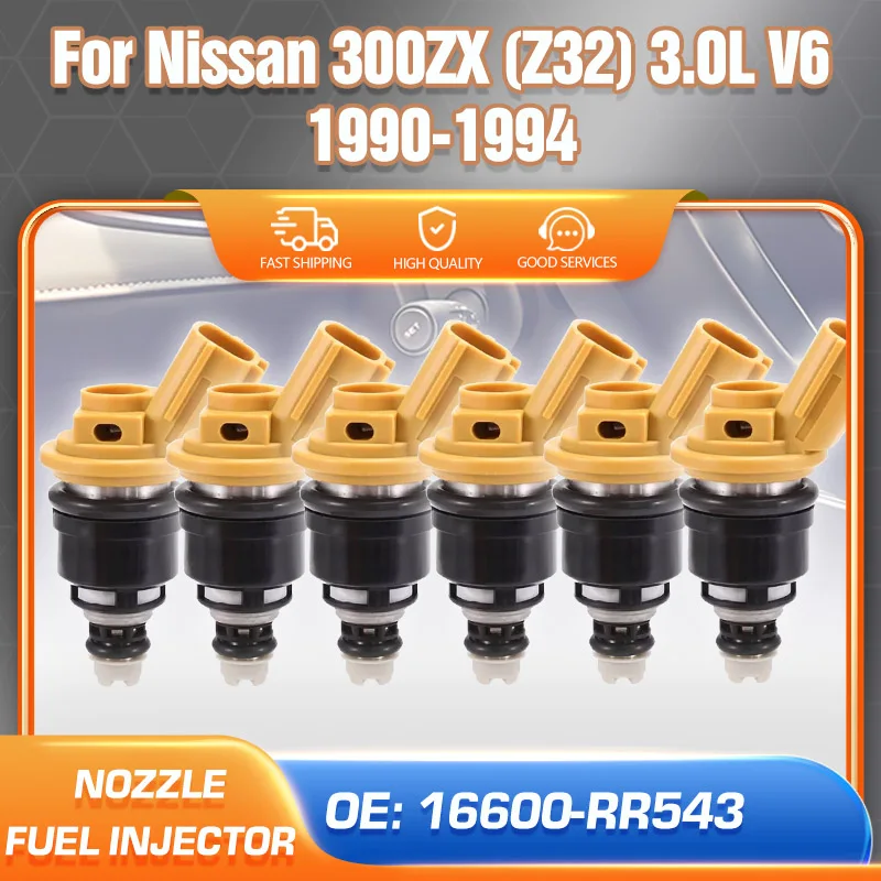 

Set of 6pcs Fuel Injector Nozzle Kit For Nissan 300ZX Z32 Fairlady 3.0L V6 1990 1991 1992 1993 1994 Car Accessories 16600-RR543