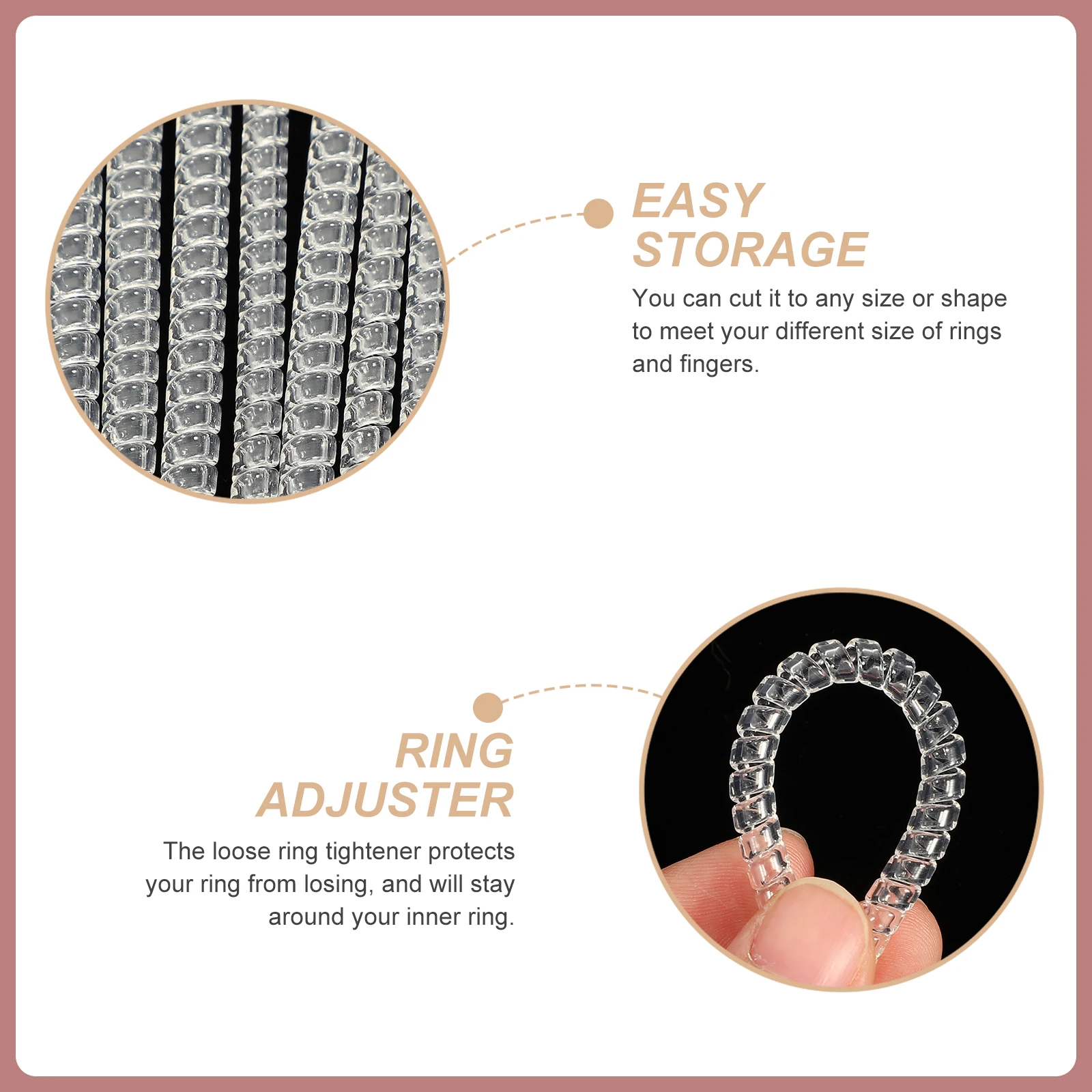 

15pcs Ring Adjuster Resizer Round Flat Pads 5 Each Size Adjuster for Loose Rings Women Men Broadband Spiral Tightener