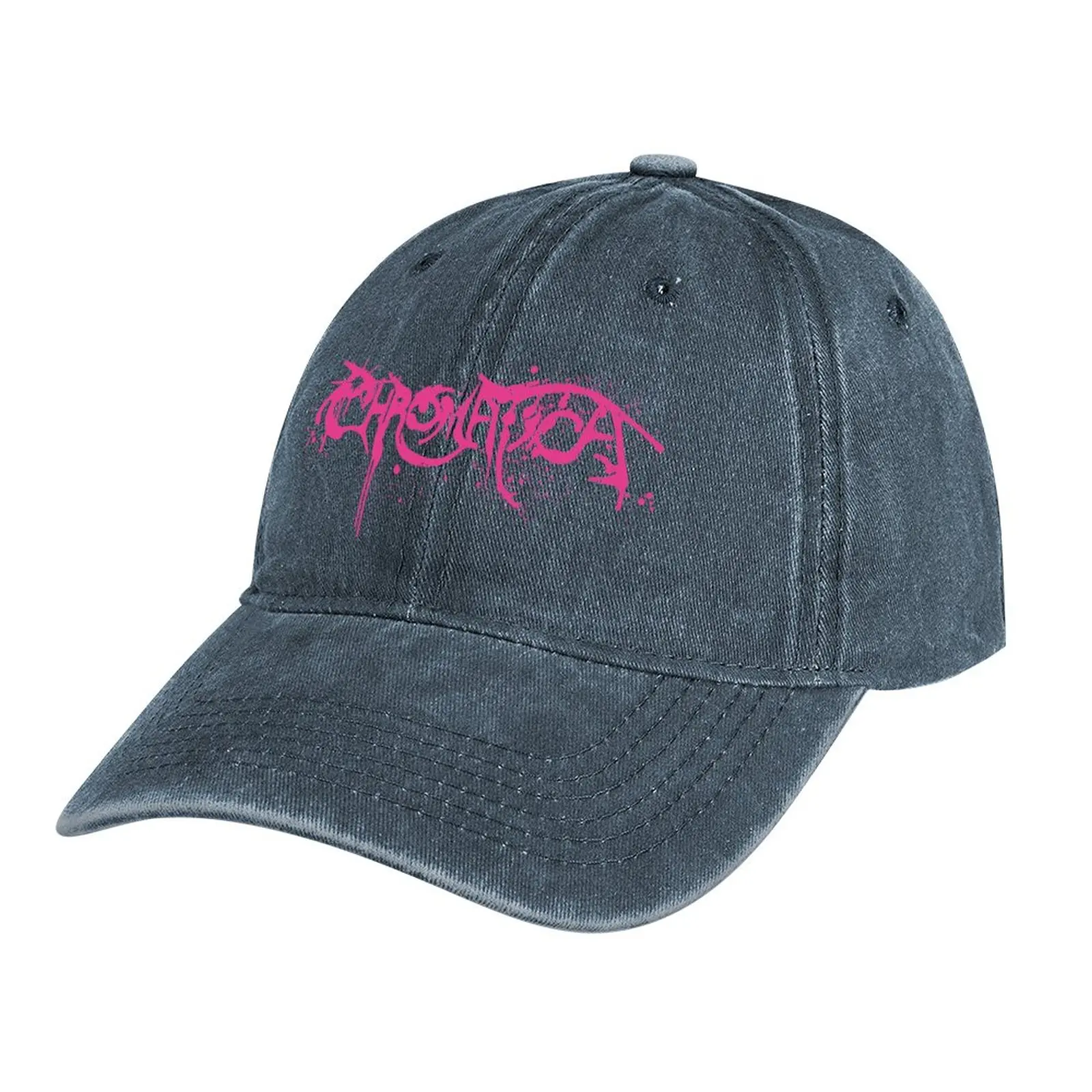 

Lady Gaga Chromatica Logo (Pink Spray Paint on Black) Cowboy Hat Sunscreen black Caps Male Women's