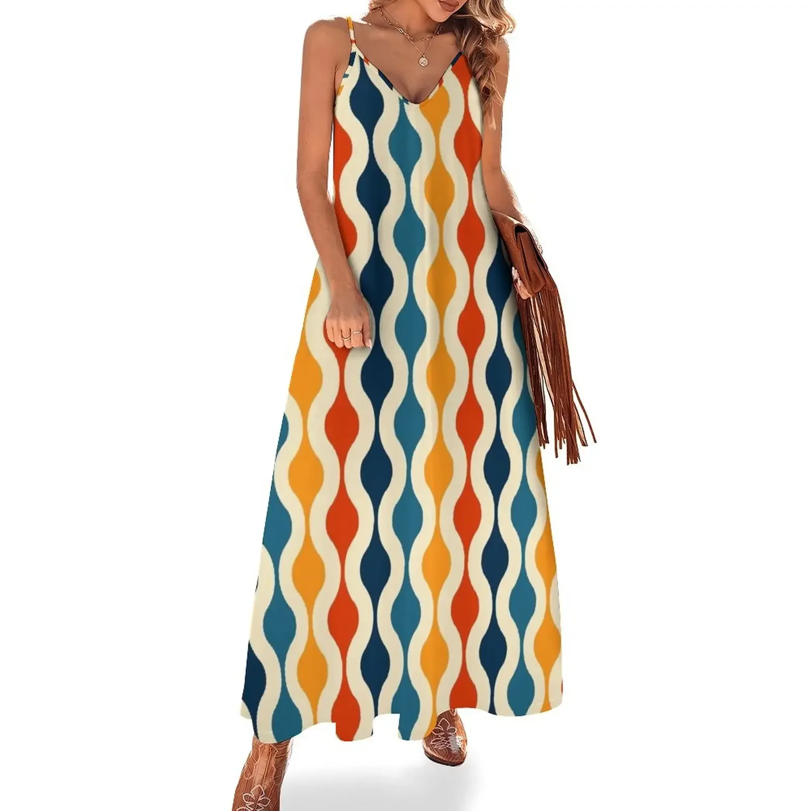 

Groovy 70's pattern Sleeveless Dress party dress women elegant luxury women's summer clothing 2024 Dress