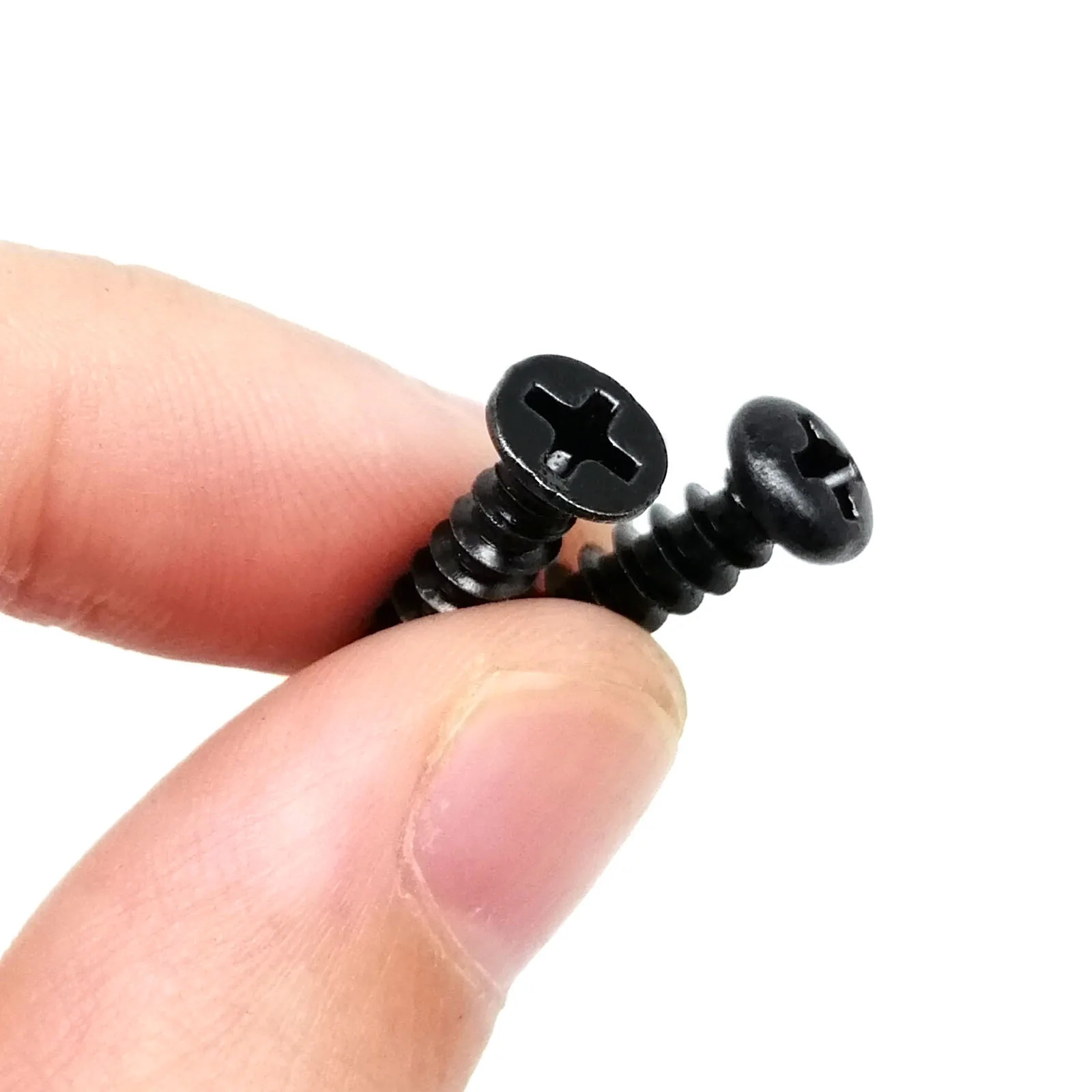 100 قطعة M1 M1.2 M1.4 M1.7 M2 M2.6 M3 M3.5 أسود الصلب صغير مايكرو فيليبس شقة غاطسة مقلاة مستديرة رئيس الذاتي التنصت الخشب المسمار #6