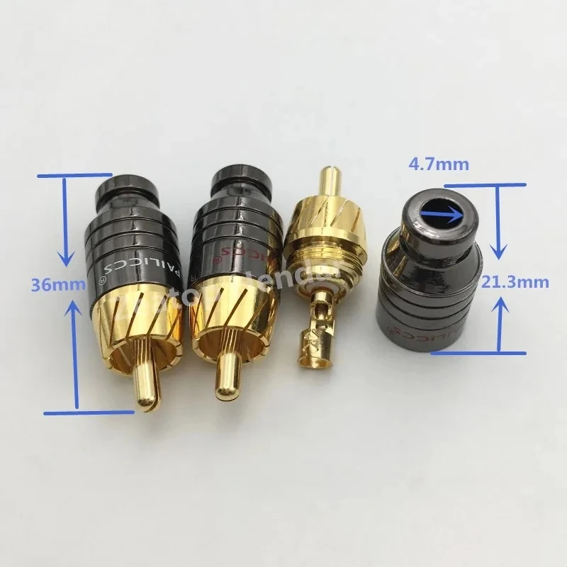 Hifi Fit 5MM Diameter RCA Cable Audio Plug adapter connector Solder Gold Plated Copper Paliccs RCA Plug Adapter Connector