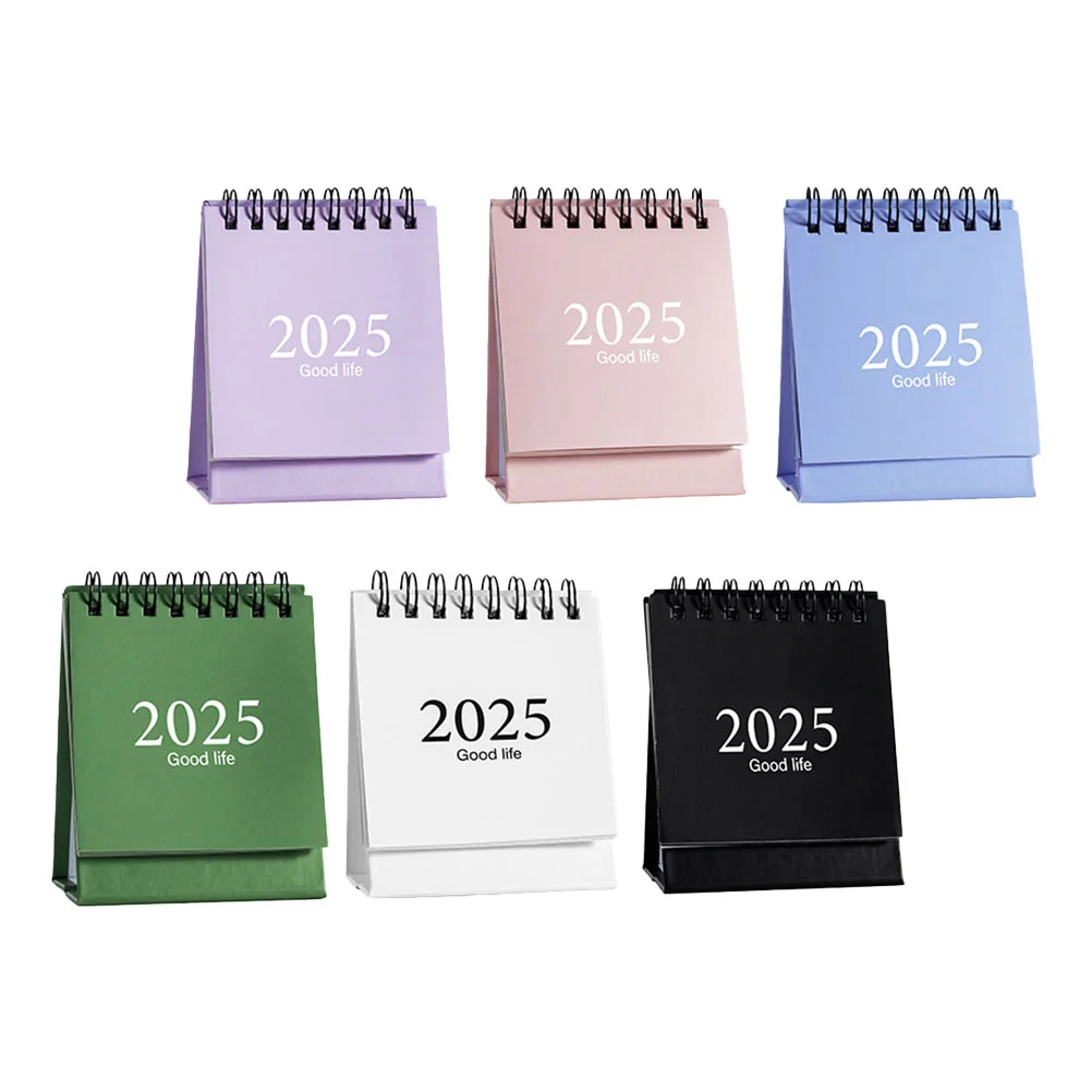 

6 Pcs Calendar 2025 Desk Weekly Planner Whiteboard Time Organizer Date Tracker Standing Flip Twin Wire Binding Office