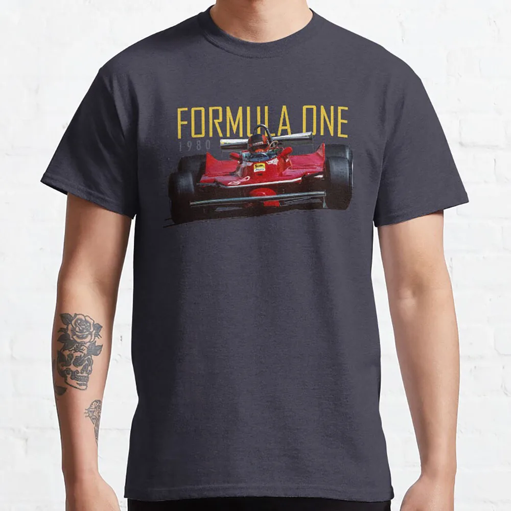 Vintage Formula 1 80s Ferrari 312T5 graphic t shirts Gifts for the Racing lovers 100% cotton clothing large size men's tops