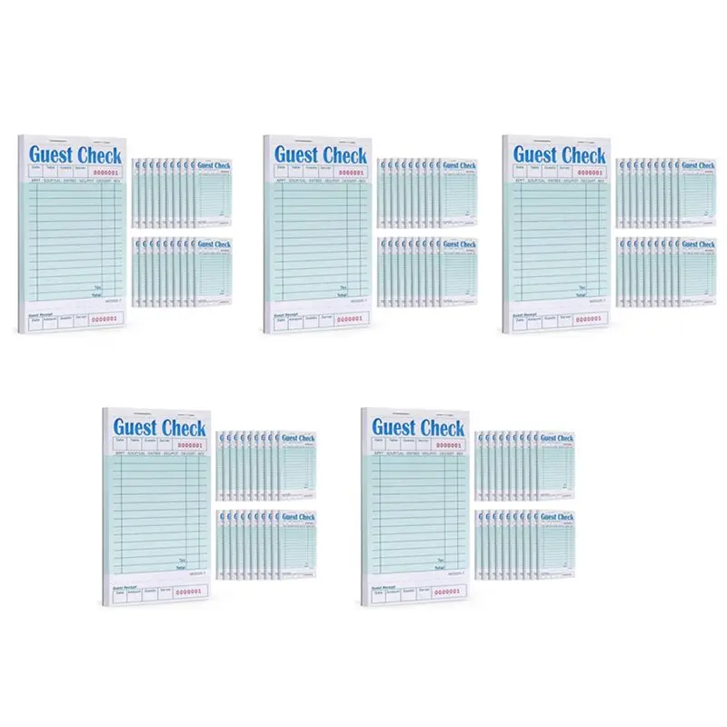Guest Checks Book 100Pcs,Server Note Pads,Waitress Accessory Wiring Pads,Restaurant Supplies Order Pads 5000 Count Total