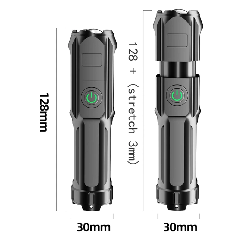 Scalable Flashlight,2000 Lumens LED Bright Flashlight,3 Modes Of Mini Flashlight,For Reading,Hiking,Camping,Cycling,Etc