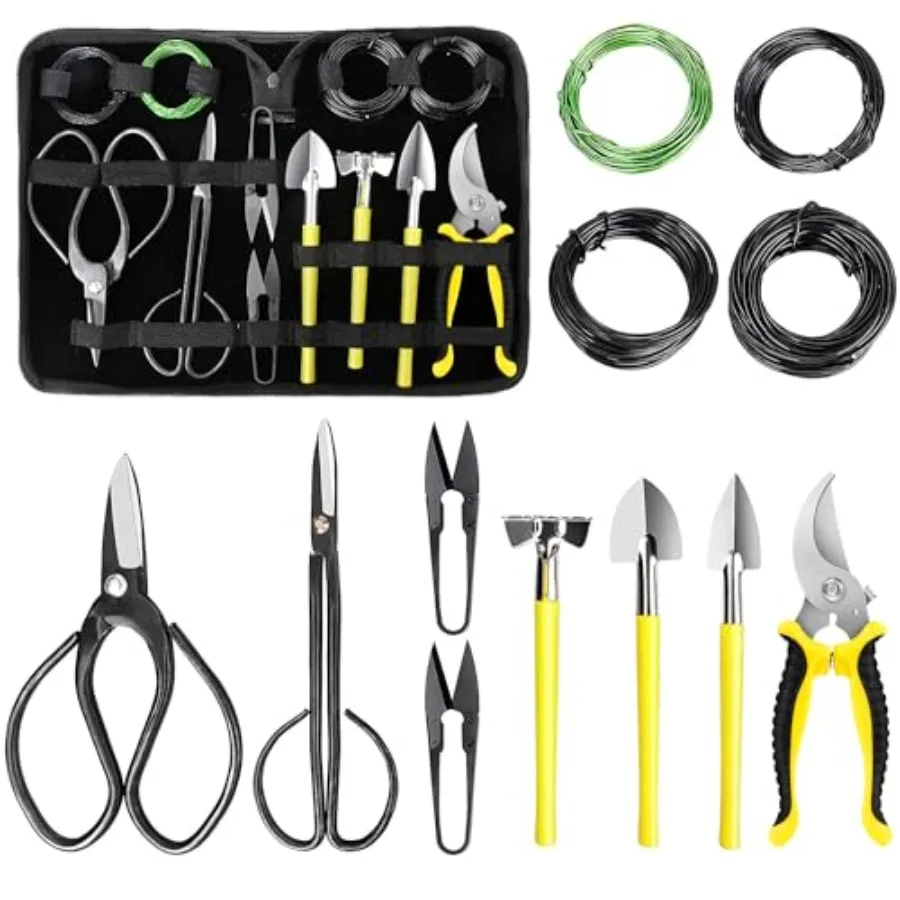 

Set Essentials with PU Leather Bag High Carbon Steel Succulent Trimming Kit for Pruning Raking Training Plants Ideal Gardening