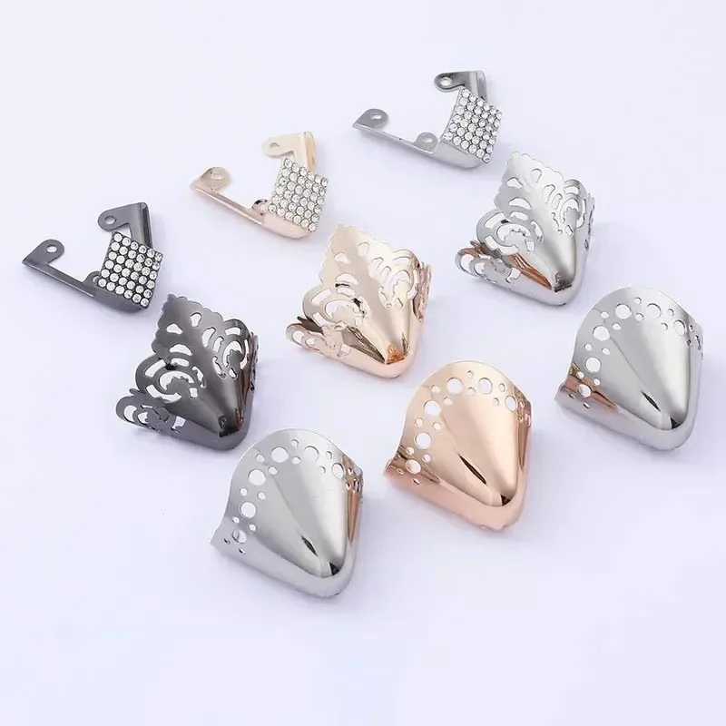 2pcs Women\'s High Heels Metal Toe Maintenance Anti Kick Decorative High Heels Toe leather shoes Toe Wear Repair Accessories