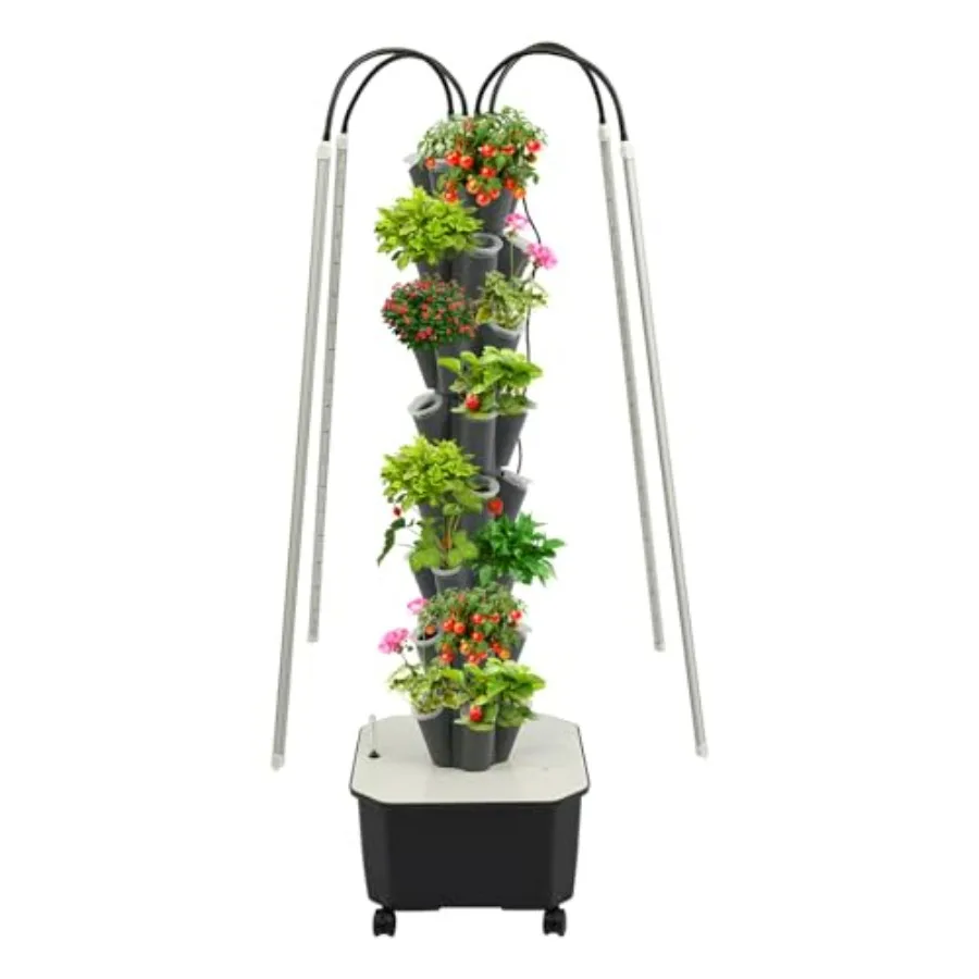 

Indoor Hydroponic Vertical Garden System with LED Grow Light and Water Circulation for 40 Pods Ideal for Growing Fruits Vegetab