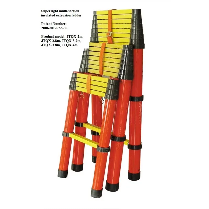 Full Insulated Fiberglass Extension Ladder Adjustable Telescopic Safety Climbing Tool for Home And Garden