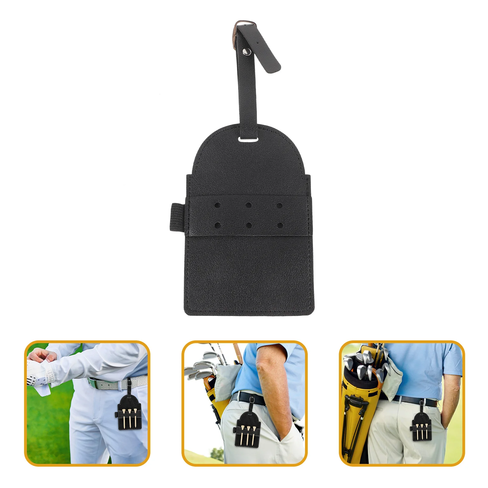 

Golfing Tee Holder Durable PU Organizer Portable Golf Bag Tag Lightweight Tees Keeper Golf Bag Tag Tees Covers