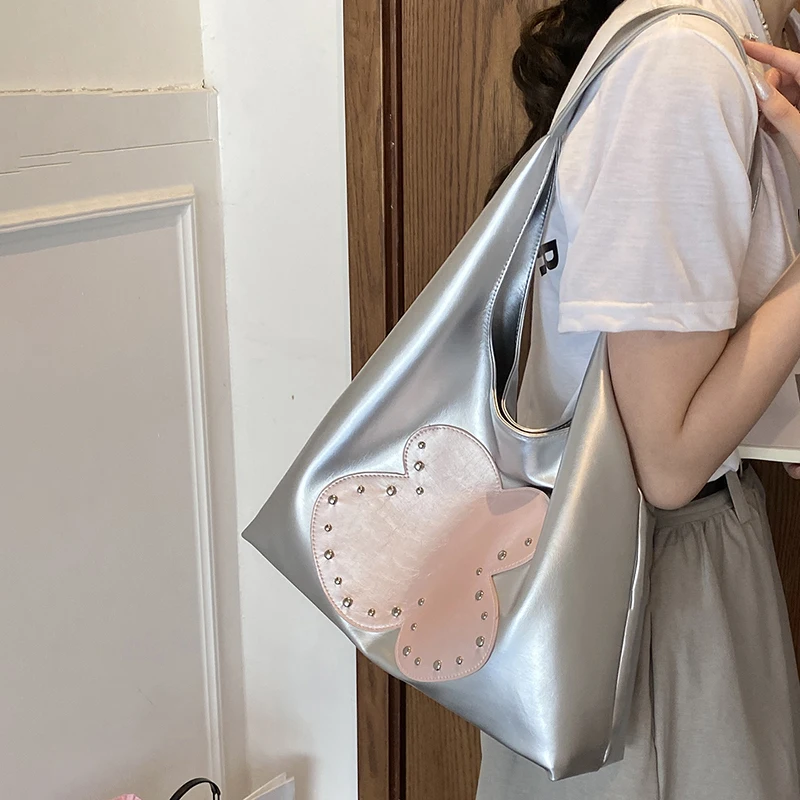 

Stylish Simple Large Capacity One Shoulder Bag Women's 2025 New High-end Commuter Underarm Bag Handheld Tote Bags