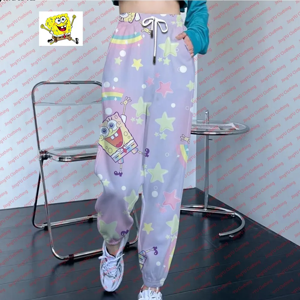 Spongebob Squarepants Grafische Print 2024 Herfst Dames Joggingbroek Broek Comfortabele Basis Casual Mode Joggingbroek Y 2K