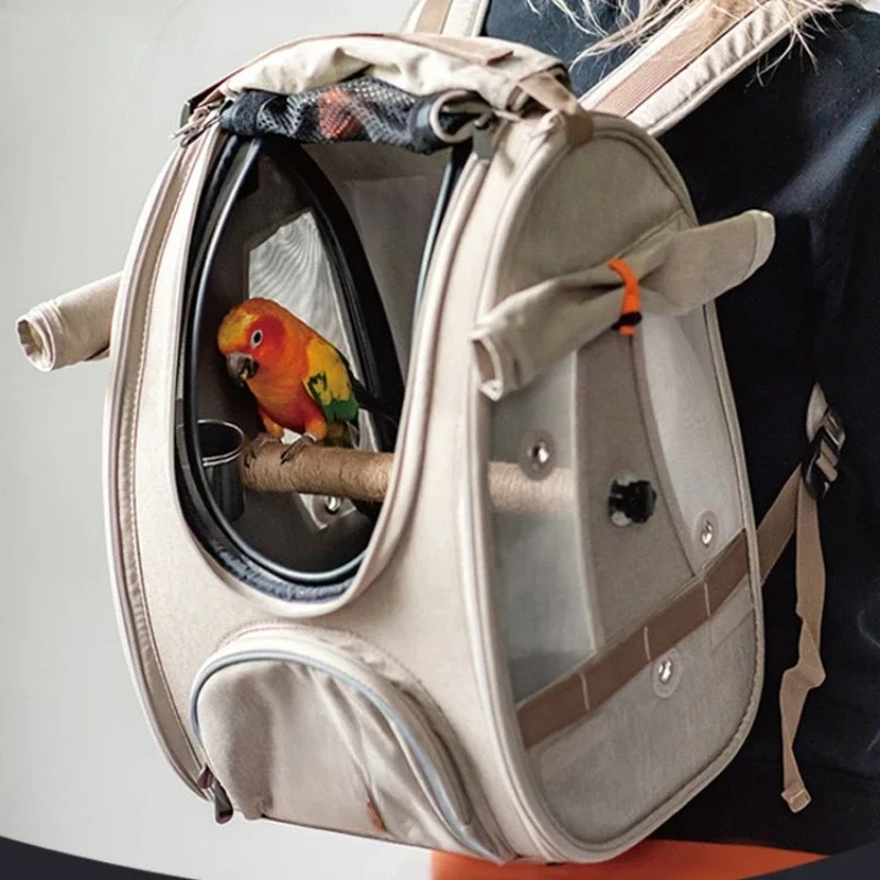 Go out bag double shoulder special bird cage, backpack station frame station pole outer belt nest