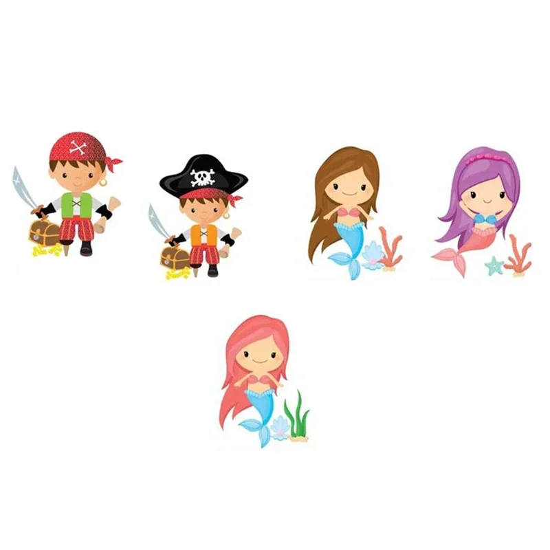 5pcs candy gift Bags Under the Sea Ocean Mermaid pirate Adventure Sailing Geocaching theme boy girl Birthday Party decoration