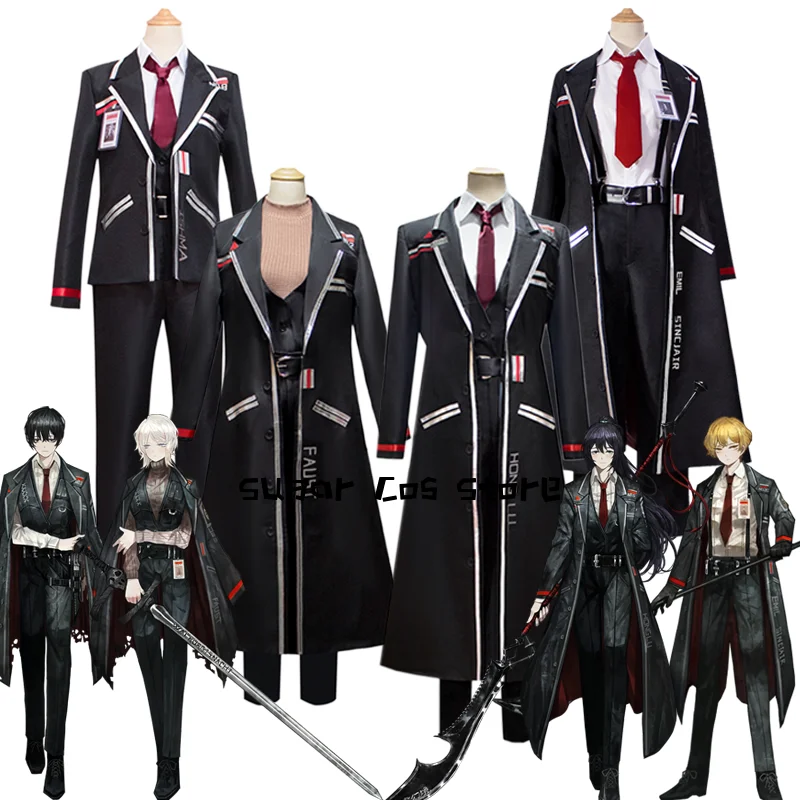 

Lu Faust Cosplay Costume Game Limbus Company Yi Sang Hong Cosplay Black Uniform Cloak Anime Role Play Halloween For Women Men