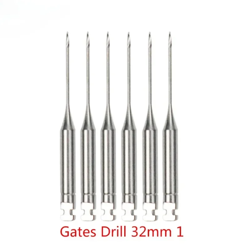 6 Stks/pakket Tandheelkundige Endodontie Poorten Boren Glijdende Roterende 32Mm Motor Met Behulp Van Roestvrij Staal Endopapier