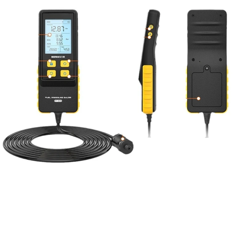 PT635 Automotive Intelligent Fuel Pressure Gauge Pressure Detection Tool Fuel Injection Digital Display Instrument