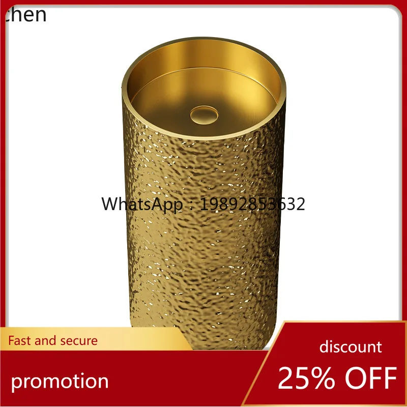 ABB  Stainless Steel Pedestal Basin Water Ripple Style Wash Basin Villa Homestay Bathroom Cylinder Pedestal Type